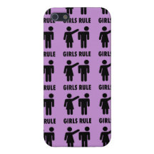 Funny Girls Rule Purple Girl Power Feminist Gifts iPhone 5 Case