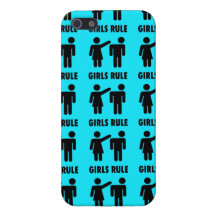 Funny Girls Rule Teal Turquoise Blue Girl Power iPhone 5 Cases
