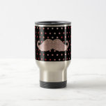 Funny Girly Pink Bling Moustache Polka Dots Patter Mugs