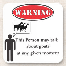 Funny Goat Warning Beverage Coaster