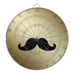 Funny Gold Black Moustache Dartboard