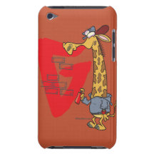 funny graffiti giraffe cartoon barely there iPod cover