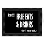 Funny Groomsman Invitation Free Food and Drink Greeting Cards