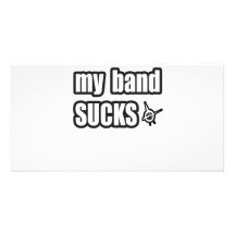 Funny guys girls Punk rock music band humour Personalized Photo Card