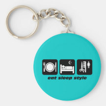 Funny hair stylist key chain