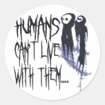 Funny Halloween Round Stickers
