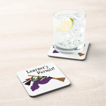 Funny Halloween Witch Beverage Coasters