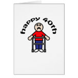 Funny, "Happy 40th" Old Man design Greeting Card
