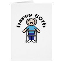 Funny, "Happy 50th" Womens Walker Cards