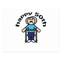 Funny, "Happy 50th" Womens Walker Post Cards