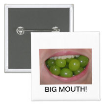 Funny happy stuffed mouth photo big mouth buttons