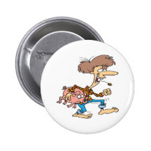 funny hillbilly redneck with pig cartoon pinback button