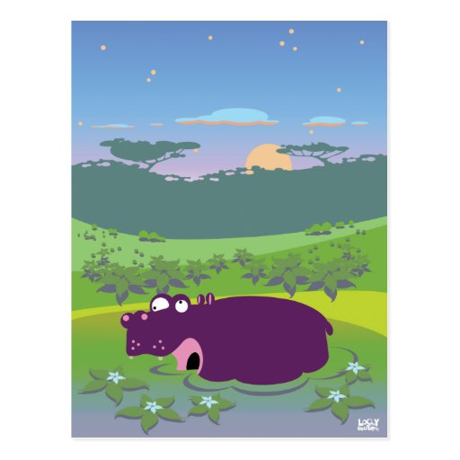 Funny Hippo Postcards