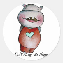 Funny Hippo Stickers