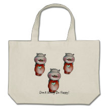 Funny Hippo Tote Bags