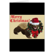 Funny Honey Badger Merry Christmas Card