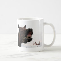 Funny Horse: Hay! Coffee Mugs