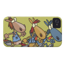 funny horse racing cartoon iPhone 4 cases