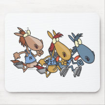 funny horse racing cartoon mouse pads