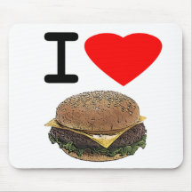 Funny I Love Cheeseburgers Mouse Pad