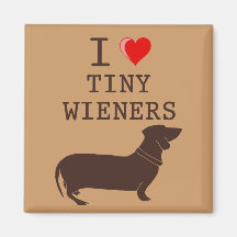 Funny I Love Tiny Wiener Dachshund Fridge Magnet