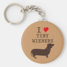 Funny I Love Tiny Wiener Dachshund Key Chain