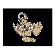 funny jammin kangaroo post cards