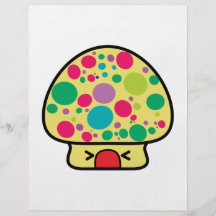 funny kawaii toadstool mushroom house flyer