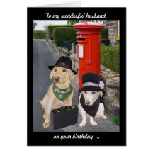 Funny Lab Husband Birthday Greeting Card