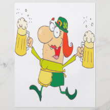 funny leprechaun lady serving beer custom flyer
