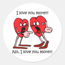 Funny love round sticker