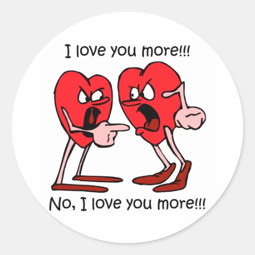 Funny love round sticker
