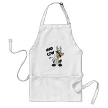 funny mad cow aprons