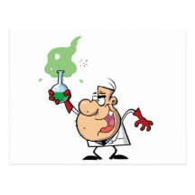 Funny Mad Scientist Holding Green Potion Postcards