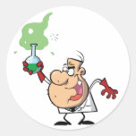 Funny Mad Scientist Holding Green Potion stickers