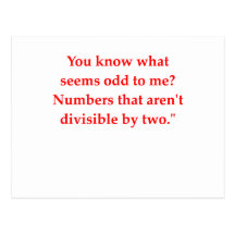 funny math joke post card