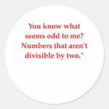 funny math joke round sticker