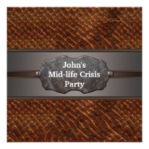 Funny Mid Life Crisis Mans 40th Birthday Party Invites