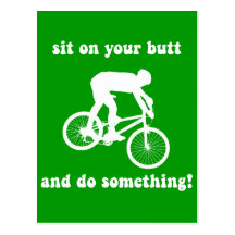 Funny mountain biking post card