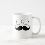 funny moustache glasses in black coffee mug