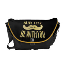 Funny Moustache - May the Stache be with you Commuter Bag