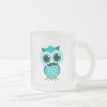 funny moustache owl coffee mugs