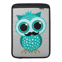 funny moustache owl MacBook air sleeve