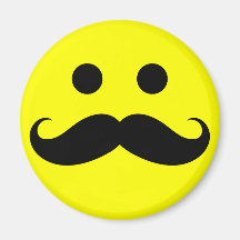 Funny Moustache Smiley Face Magnets