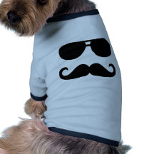 Funny Moustache sunglasses Dog Shirt