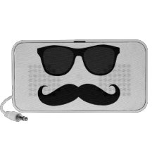 Funny Moustache Sunglasses Doodle Speakers