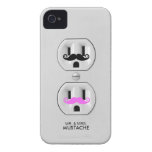 Funny Mr. and Mrs. Moustache Electrical Outlet iPhone 4 Case-Mate Cases