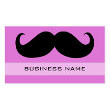 Funny Mustache and Plain Purple Business Cards