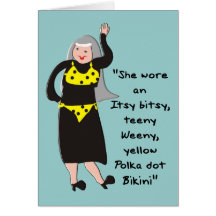 Funny Nun Cards "Yellow Polka Dot Bikini"
