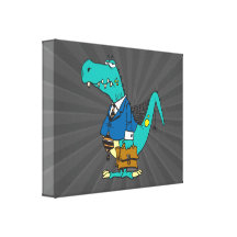 funny old dinosaur cartoon character canvas print